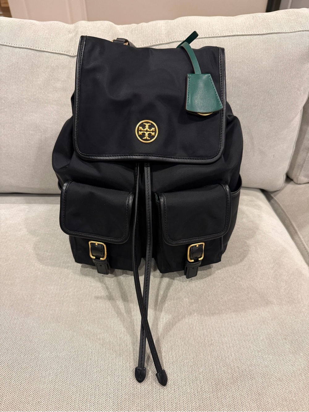 Tory Burch Black Nylon Backpack